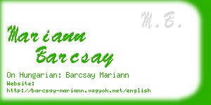 mariann barcsay business card